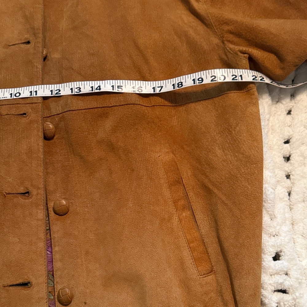 Vintage 80s 90s Hunt Club Tan Brown Suede Leather Women's Bomber Jacket Size M - Picture 10 of 12